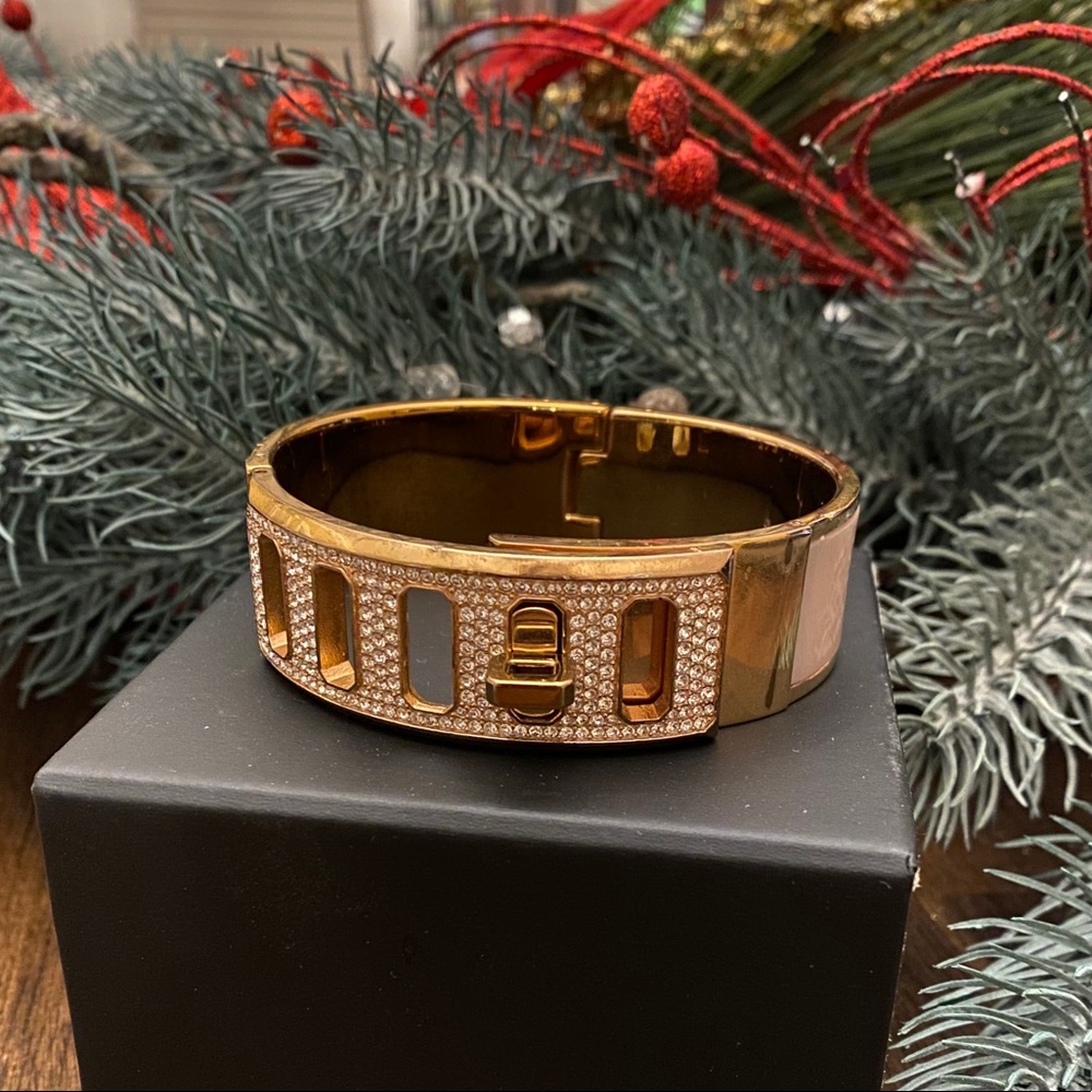 Michael Kors Rose Gold Pavé Turn-Lock Bangle - Picture 2 of 7